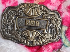 Vintage Oden NC Brass Belt Buckle BOB Personalized Raised NAME Hook Closure