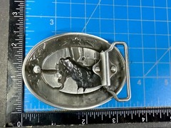 Horse Head and Saddle Enamel Rodeo Cowboys Cowgirls Dimensional Belt Buckle