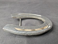 Vintage Horseshoe Belt Buckle Western Style Cast Metal Rustic Accessory Good