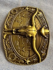 Western Longhorn Bull Skull Belt Buckle – Gold Tone Finish New Big Size Buckle