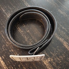 Great American Buckle Co. Pure Pewter Rock Star Belt 2001 Buckle Leather 38 – 40