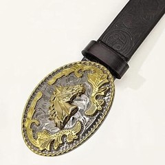 Horse Head Western Rodeo Gold Tone Design Fashion Cowboy Belt Buckle
