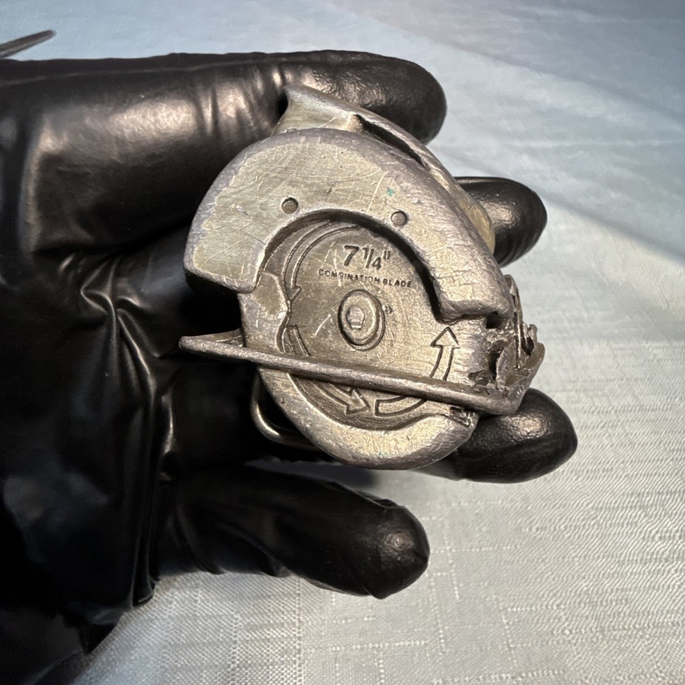 Carpenter Circular Saw Belt Buckle – Bergamont Brass Works 1979 Made in the USA