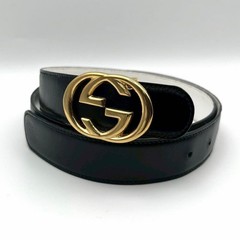 GUCCI Pre-Owned Belt Interlocking Leather Black