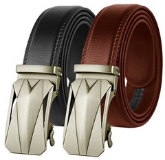GUBOSS Genuine Cow Leather Belts With Automatic Ratchet Medium, Brown