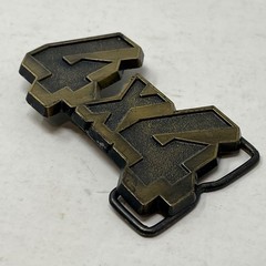 Vintage 4×4 Off Road Truck Belt Buckle Bronze Black Metal Lightning Bolt Style