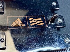 Adidas Golf Trophy Used Vintage Orange On Black Colored Stripes Belt Buckle