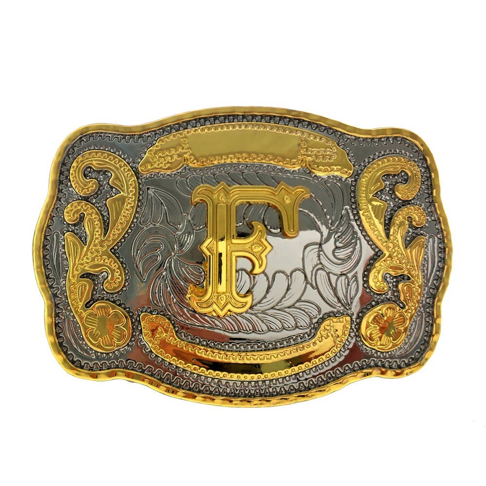 INITIAL (F) BELT BUCKLE LETTER COWBOY WESTERN RODEO TEXAS STAR Hebillas Vaqueras