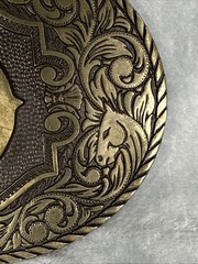 Award Design Medals Vintage Solid Brass Initial D Western Belt Buckle