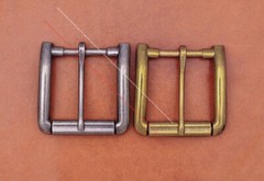 Men Brass Metal Heel Bar Roller End Bar Single Prong Pin Jeans Belt Buckle 40mm