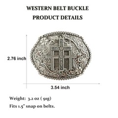 Religious Cross Western Belt Buckles for Men Women,Cowboy Belt Buckle Cowgirl