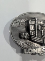 Lone Star Semi Truck belt buckle vintage silver
