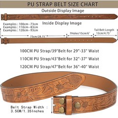 IZUS Classic Retro Belt Strap 47&Prime;Belt for 36&Prime;-40&Prime; waist, Brown-western
