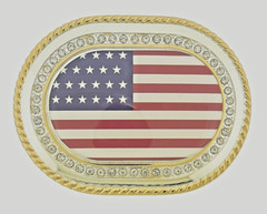 American Flag Belt Buckle United States America Gold Metal New Men Women Western