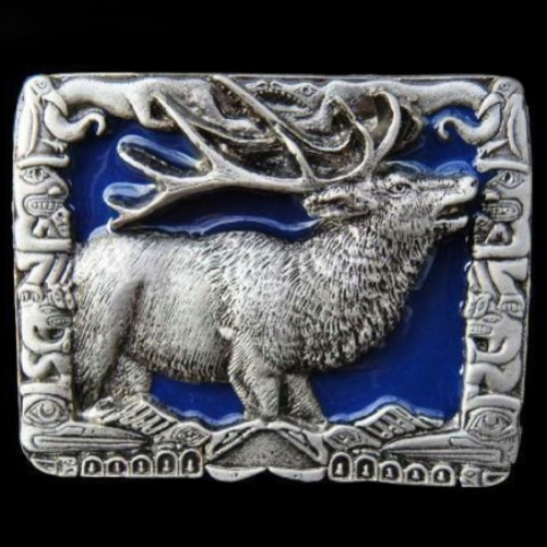 Canada Elk Belt Buckle Canadian Wild Life Moose Hunter Hunting Belts Buckles