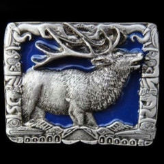 Canada Elk Belt Buckle Canadian Wild Life Moose Hunter Hunting Belts Buckles