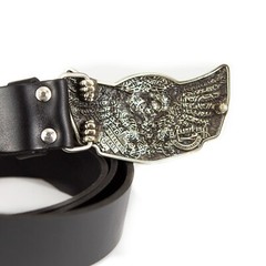 Geman silver buckle Eagle with sword, heraldic eagle, winged heraldry falcon