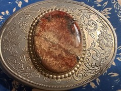 Custom Artisan-made Western Stone Bely Buckle
