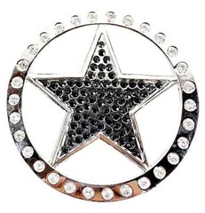 Hip Hop Rock Black Star Rhinestones Fashion Belt Buckle