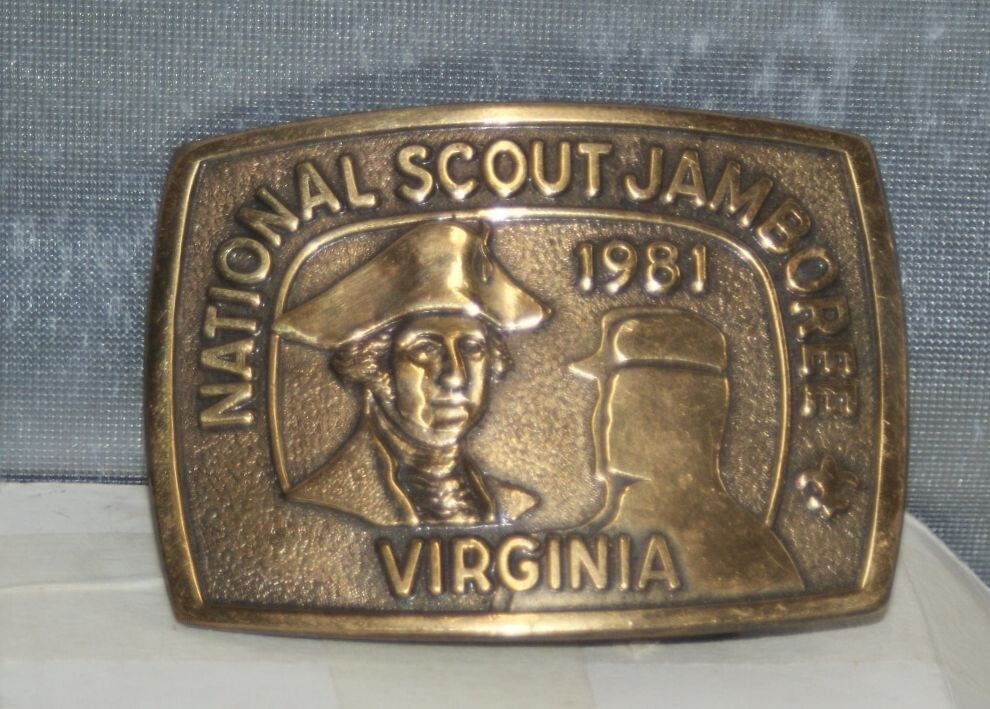 NATIONAL SCOUT JAMBOREE 1981 VIRGINIA BASTIAN BROS Co. BELT BUCKLE MENS vqs