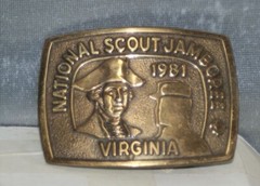 NATIONAL SCOUT JAMBOREE 1981 VIRGINIA BASTIAN BROS Co. BELT BUCKLE MENS vqs