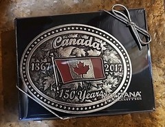 New! Montana Silversmiths Patriotic Canadian Commemoratice BELT BUCKLE