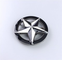 Vintage Black White Enamel Circle Star Belt Buckle Boucle de ceinture