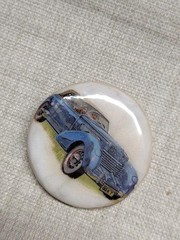 vintage CLASSIC CAR belt buckle 1930s 1940s marble WESTERN custom ROADSTER