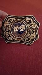 Rare Vintage Circus Circus Las Vegas Gambling Dice Country Western Belt Buckle