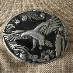 Siskiyou 1995 Flying Eagle Pewter Belt Buckle A-2 Made in USA Large Western