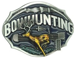 Bow Hunting Archery Deer Hunting Bow & Arrow Enameled Belt Buckle New