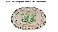 Rasta Reggae Belt Buckle New Men Silver Green Metal Style Rhinestones Fashions