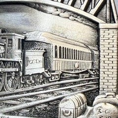 1983 Bergamot Brass Works Vintage Train Railroad Belt Buckle Made in USA