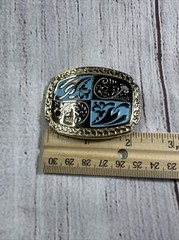 Vintage Blue And Gold Belt Buckles for men