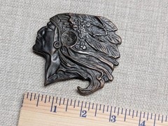 vintage 1970s belt buckle NATIVE AMERICAN southwestern INDIAN CHIEF brass