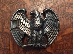 Vintage 80s AVON Perched Eagle Thick Metal Belt Buckle