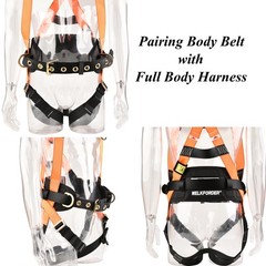 WELKFORDER Tongue Buckle Body Belt With Waist Pad and 2 Side One Size, Black