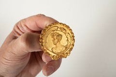 Gilted Fancy Buckle (B6B) Victorian Man Framed w/Eagle (JSF6) Golden Wreath