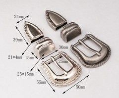 25MM Western Cowboy Leathercraft Prong Pin Belt Buckle Set 3-Piece DIY Project