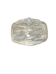 Vintage Belt Buckle US Air Force Military Jet Fighter 1983 Air Superiority