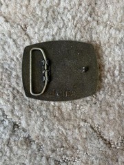 Vtg Bobcat Belt Buckle Leather Brass Inlay El Cid Heavy Equipment Machinery Gas