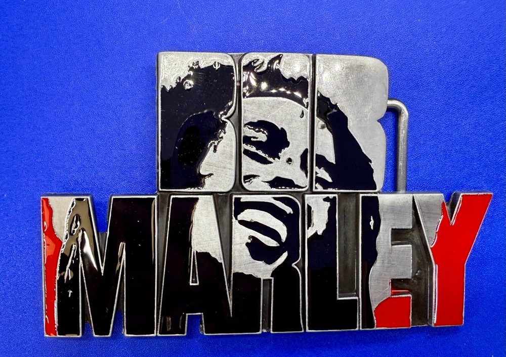 BOB MARLEY Block Letters Jamaica Iconic Reggae Music Artist Reggae Belt Buckle