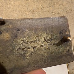 Mid Century Modern Kenneth Reid Buckle Dark Wood Thin Line Brass