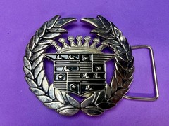 Cadillac Crown Logo Emblem Olive Branches and Flag 90&rsquo;s 187 Inc Belt Buckle
