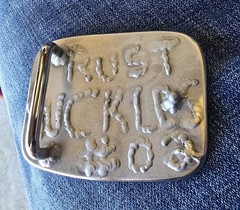 Handmade TIG Weld Bull Skull Belt Buckle Stainless Steel Rust Buckles Western