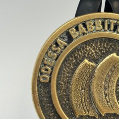 Vintage Odessa Babbitt Bearing Co Solid Brass Belt Buckle Industrial Texas Oil