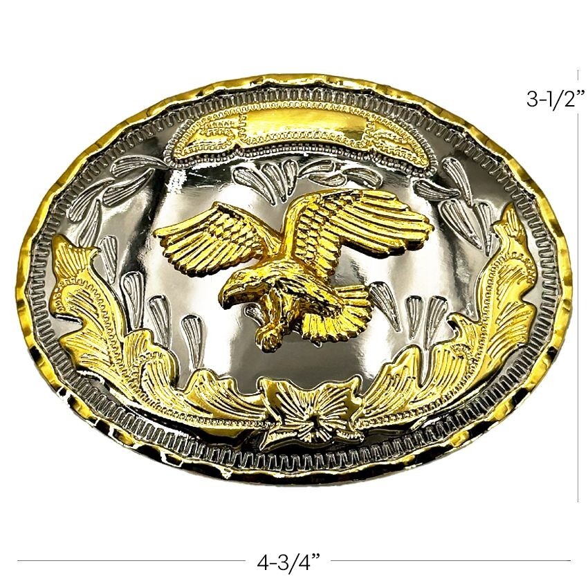 Oversize AMERICAN BALD EAGLE Belt Buckle Silver GOLD Western Cowboy Large 049