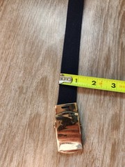 Vintage Hickok Navy Blue Military Web Belt Silver Tone Flip Buckle USA 40&Prime; EUC