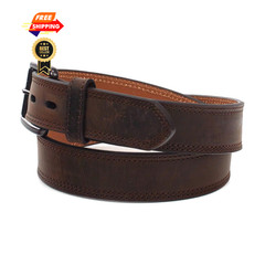 ARIAT Men&rsquo;s Double-Stitched Leather Roller Buckle 40 (36–37&Prime; Waist), Brown