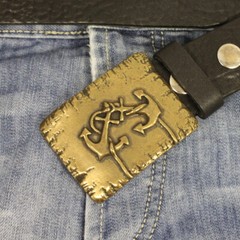 Double Anchor Belt Buckle, Antique Brass Belt Buckle for 4cm Interchangeable Belt